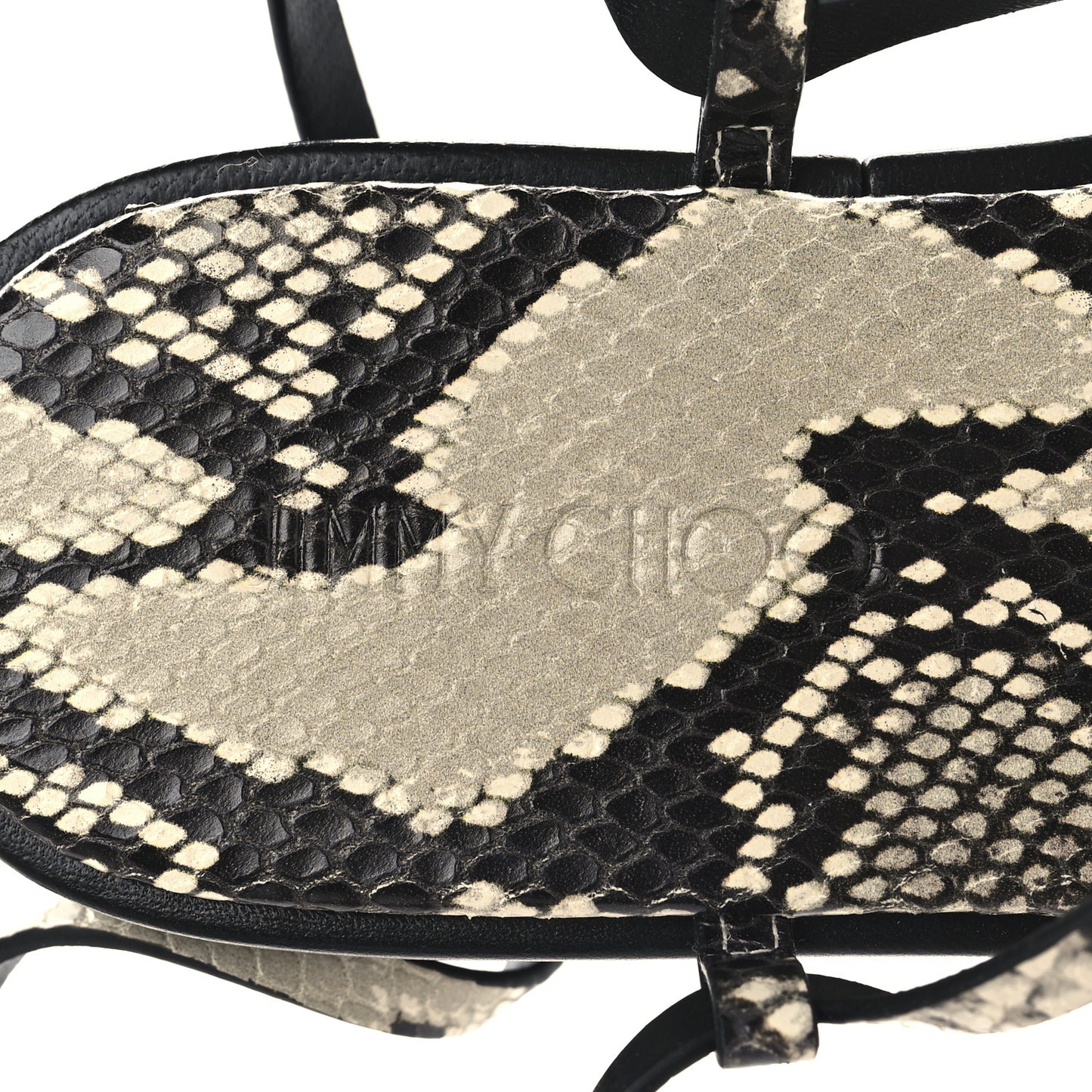 Snake Embossed Pine Platform Sandals 38 Roccia