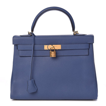 Hermes Taurillon Clemence Kelly Retourne 32 Bleu Brighton 1 of 42