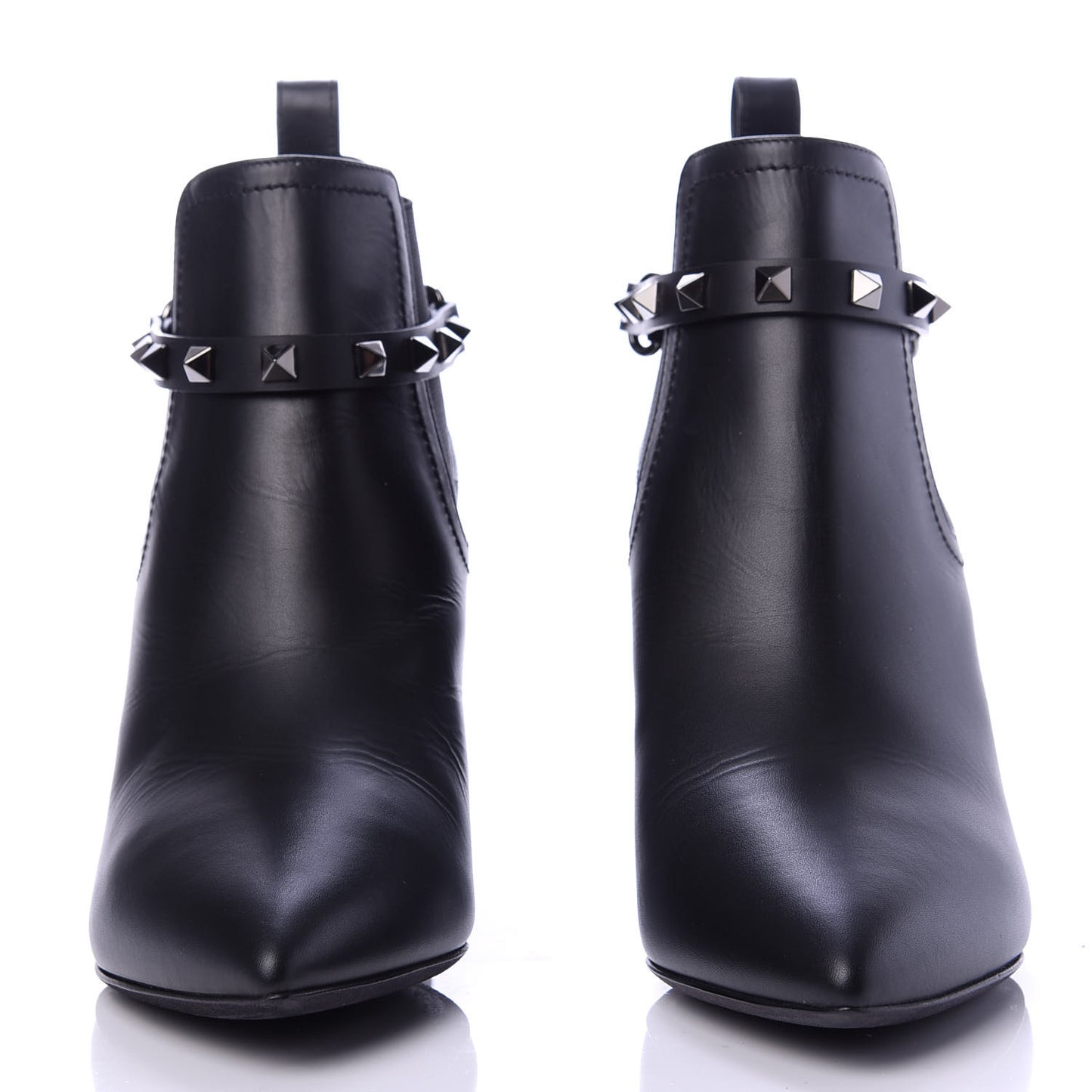 Calfskin Rockstud Chelsea 85mm Ankle Boots 38 Black