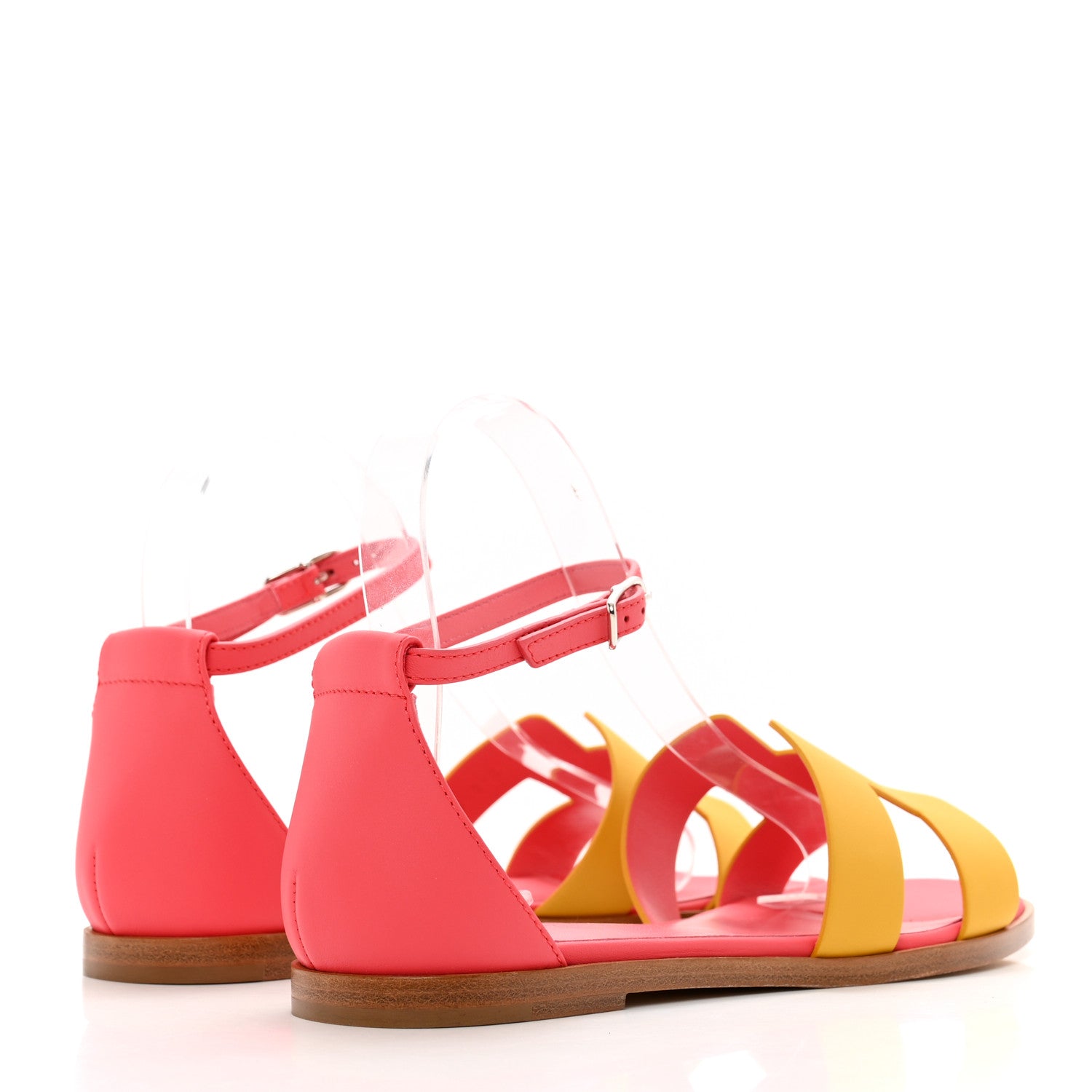 Hermes Calfskin Santorini Sandals 35 Jaune Sable Rose 5 of 8