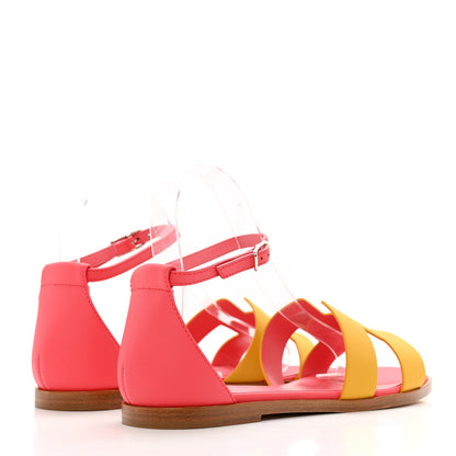Hermes Calfskin Santorini Sandals 35 Jaune Sable Rose 5 of 8