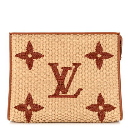 Louis Vuitton Raffia Monogram Giant Toiletry Pouch 26 Tan 1 of 8