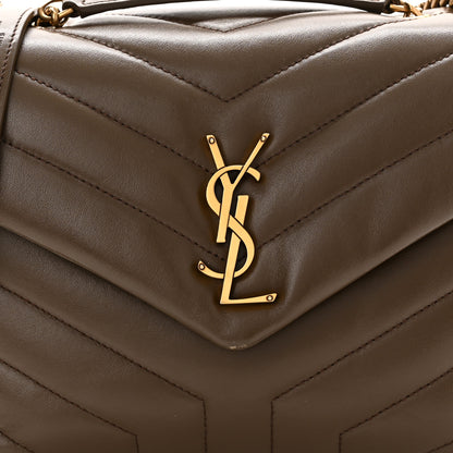 Saint Laurent Calfskin Y Quilted Monogram Small Loulou Chain Satchel Taupe 8 of 10