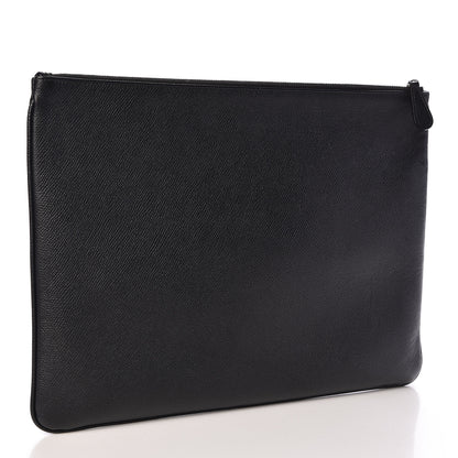 Balenciaga Calfskin Ville Logo Zip Pouch Black 3 of 8