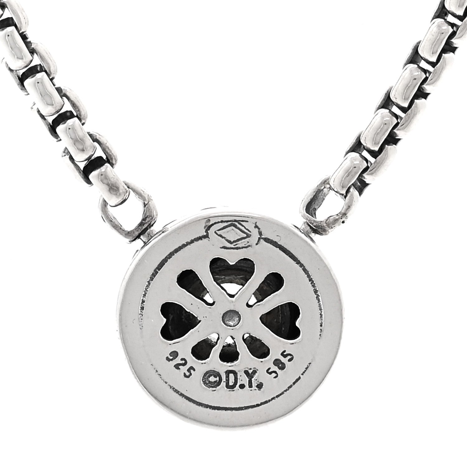 David Yurman Sterling Silver 18K Yellow Gold Blue Topaz 12mm Cookie Pendant Necklace 5 of 5