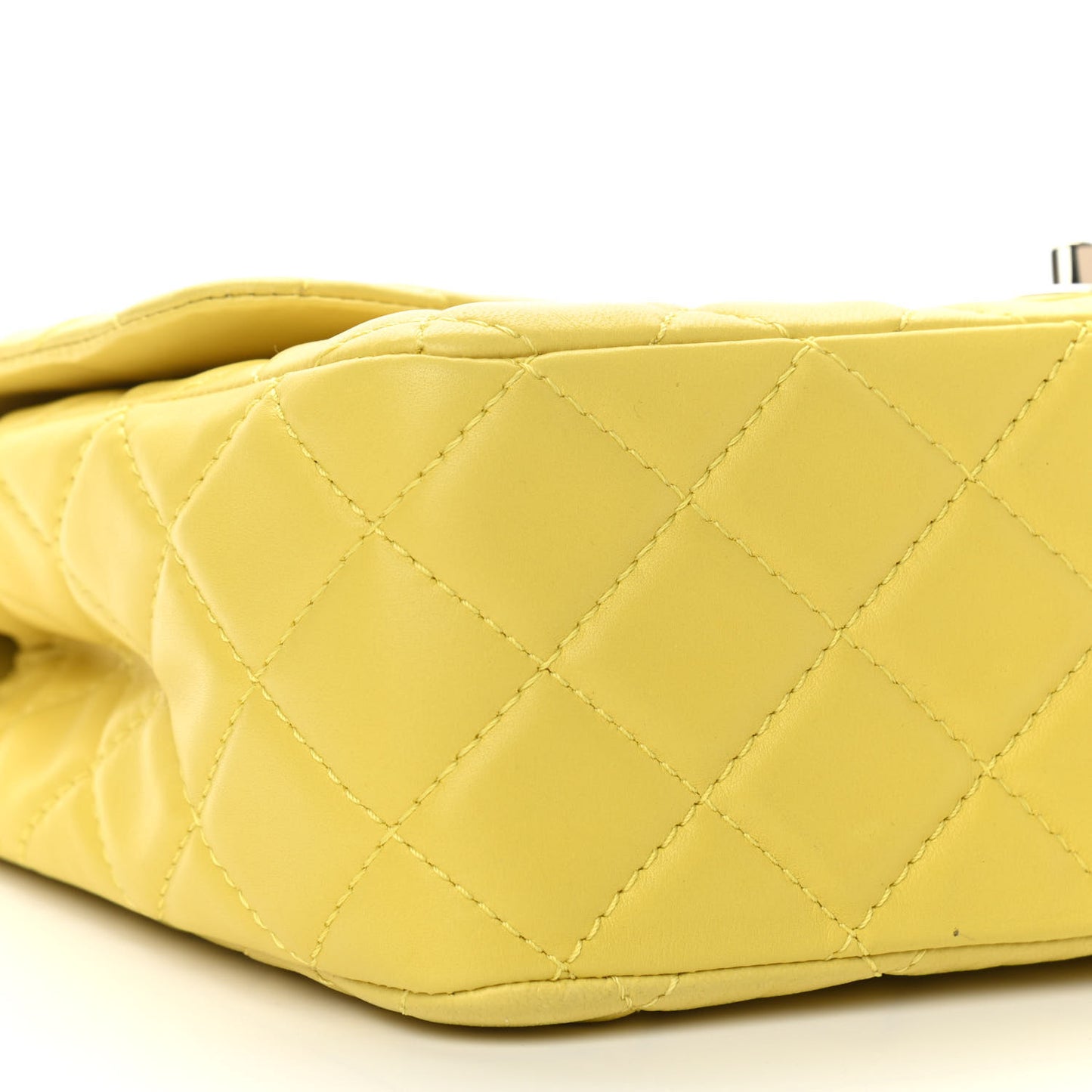 Lambskin Quilted Jumbo Single Flap Yellow