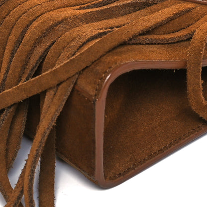 Saint Laurent Suede Fringe Small Monogram Satchel Light Ocre 10 of 10