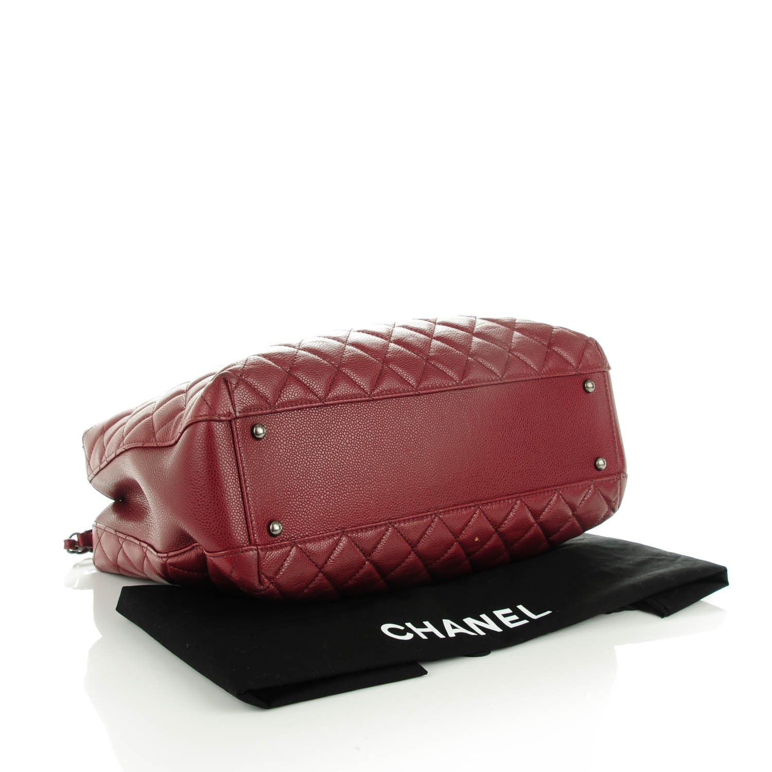 Chanel Caviar Quilted Large City Shopping Tote Dark Red 4 of 7