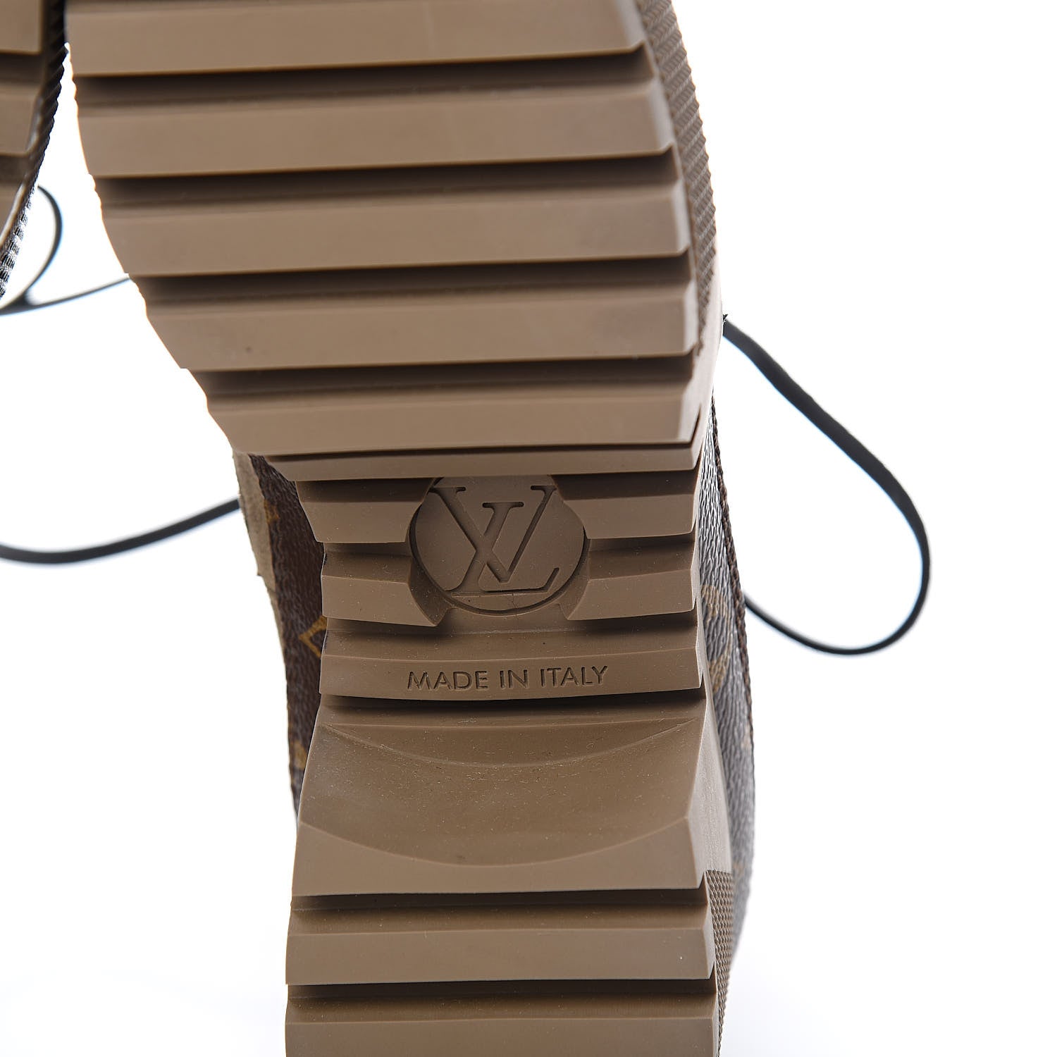 Louis Vuitton Suede Calfskin Monogram Laureate Platform Desert Boots 35 Beige 6 of 9
