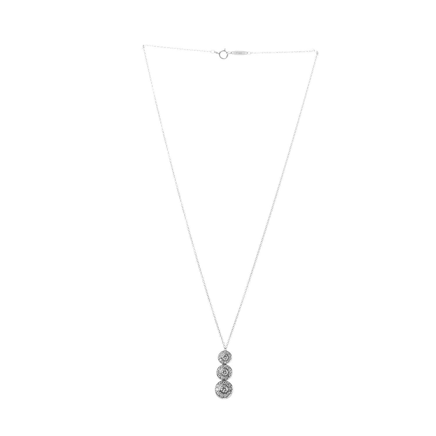 Platinum Diamond Triple Circlet Pendant Necklace