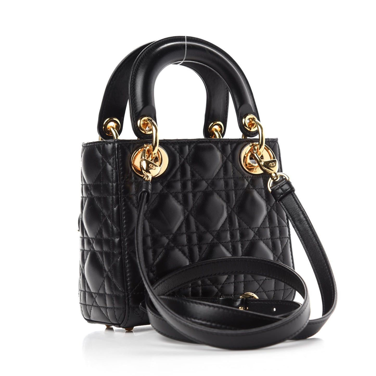 Lambskin Cannage Mini Lady Dior Black