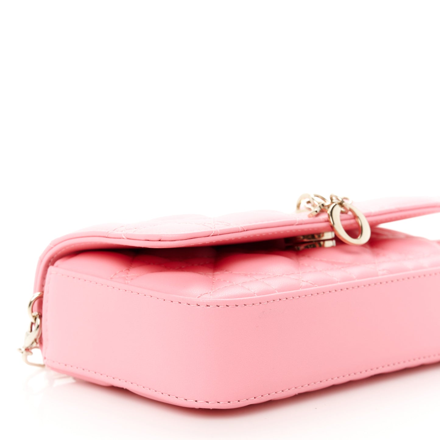 Lambskin Cannage Dior Talk Phone Pouch Pink