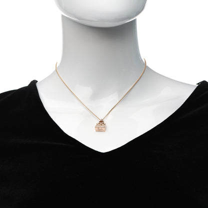 Hermes 18K Rose Gold Diamond Birkin Amulette Pendant Necklace 2 of 5