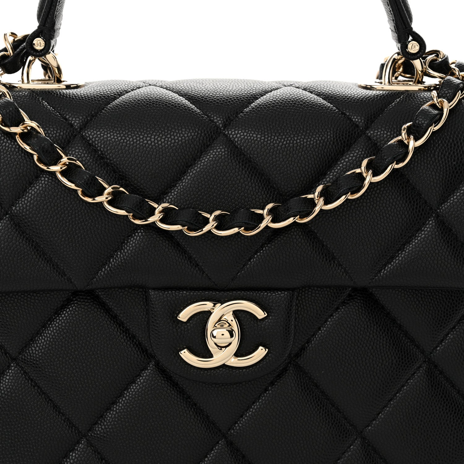 Chanel Caviar Quilted Medium Retro Twist Top Handle Flap Black 8 of 11