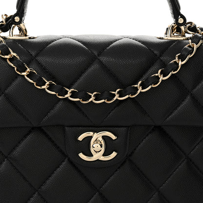 Chanel Caviar Quilted Medium Retro Twist Top Handle Flap Black 8 of 11