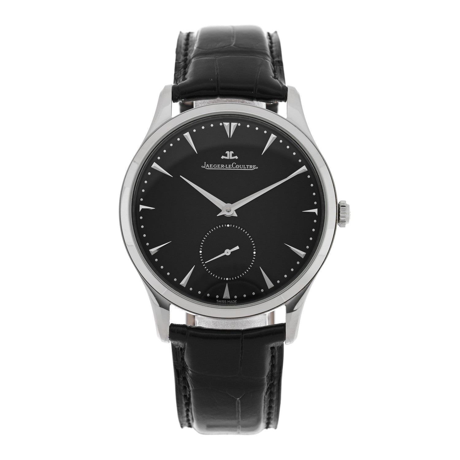 Jaeger-LeCoultre Stainless Steel Alligator 40mm Master Grande Ultra Thin Automatic Watch Black Q1358470 1 of 5