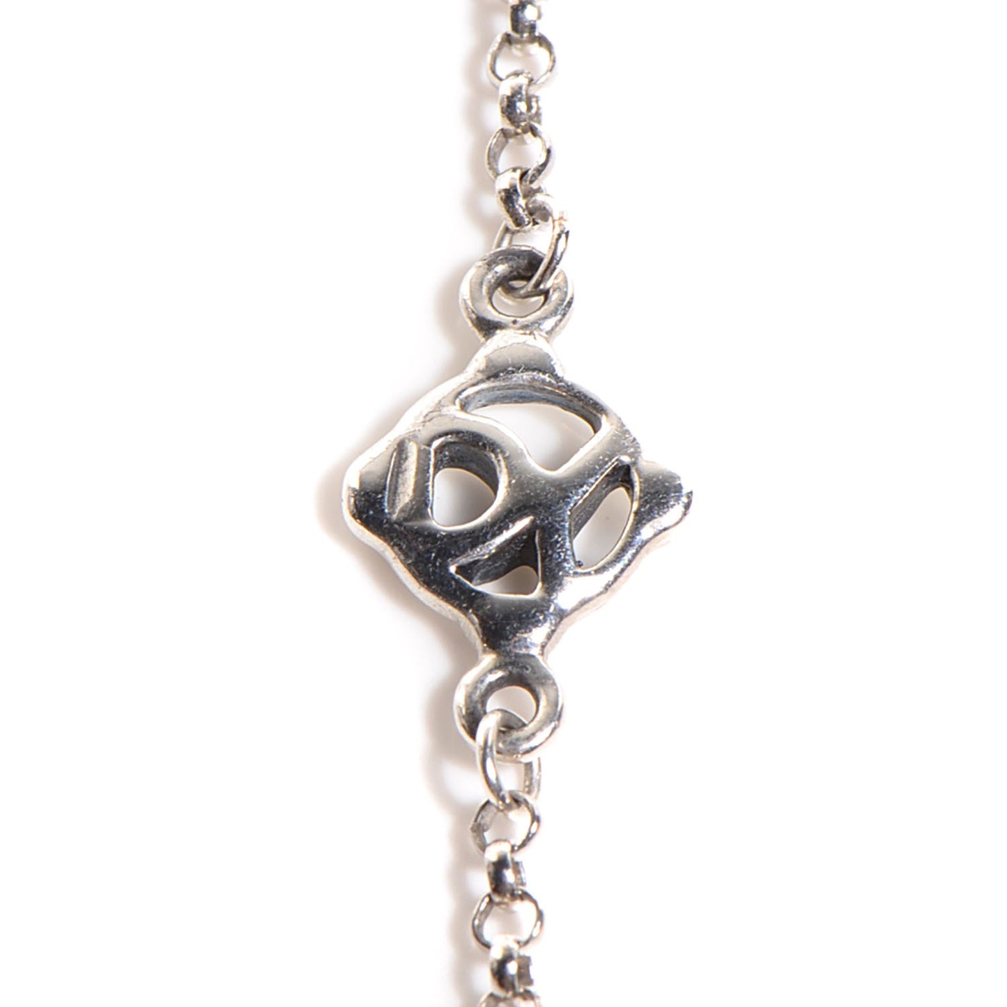Sterling Silver Black Spinel Bead Chain Necklace