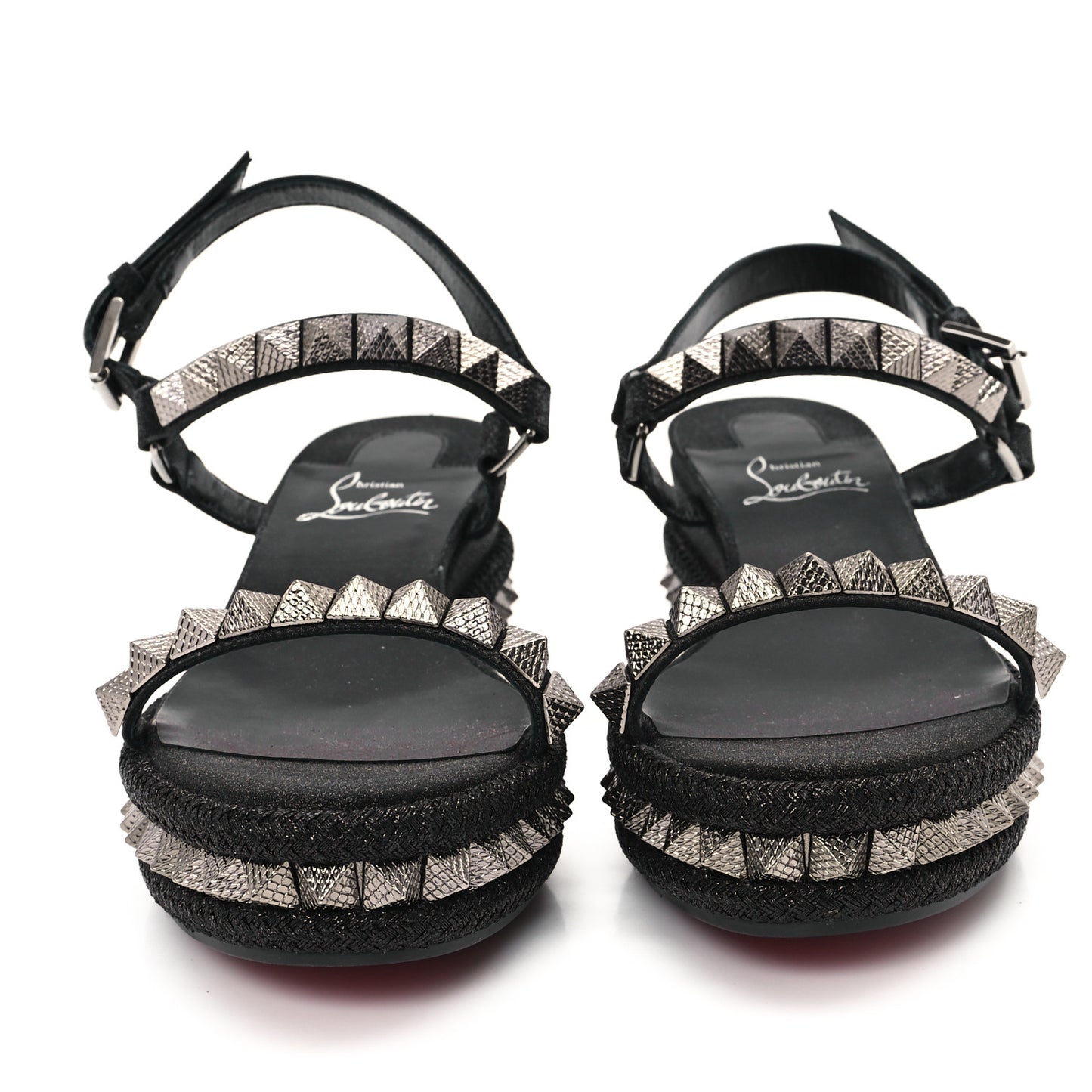 Nappa Mica Pyraclou 60 Platform Sandals 38 Version Black