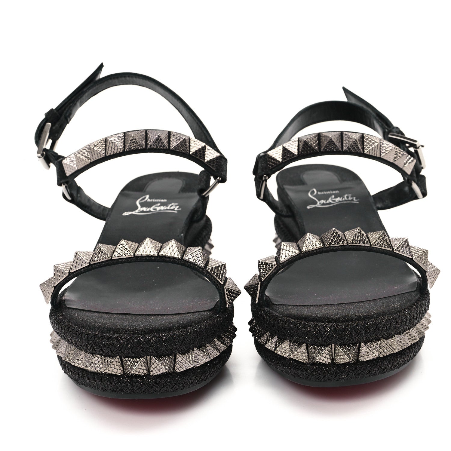 Christian Louboutin Nappa Mica Pyraclou 60 Platform Sandals 38 Version Black 3 of 8