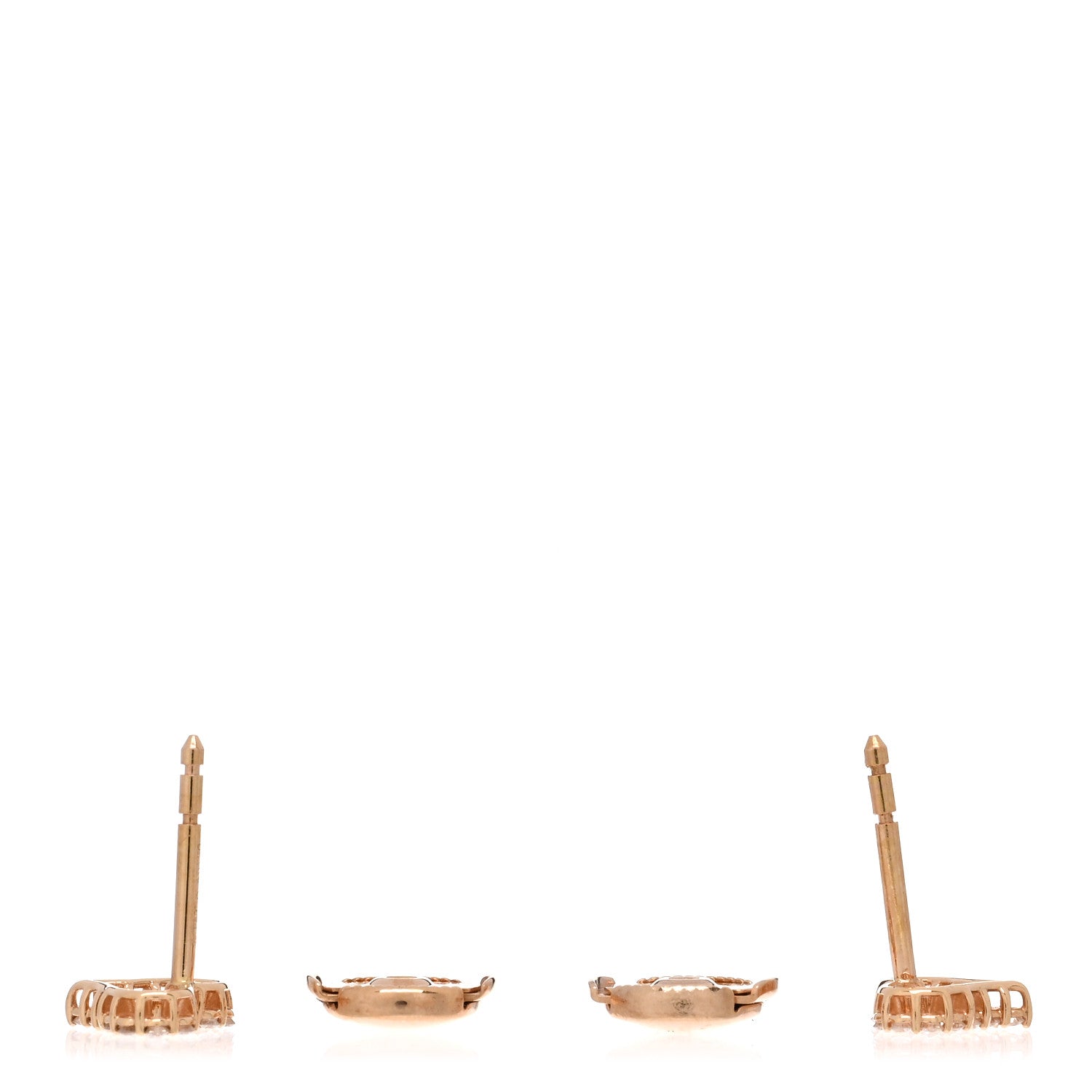 Tiffany 18K Rose Gold Diamond Extra Mini Heart Earrings 4 of 5
