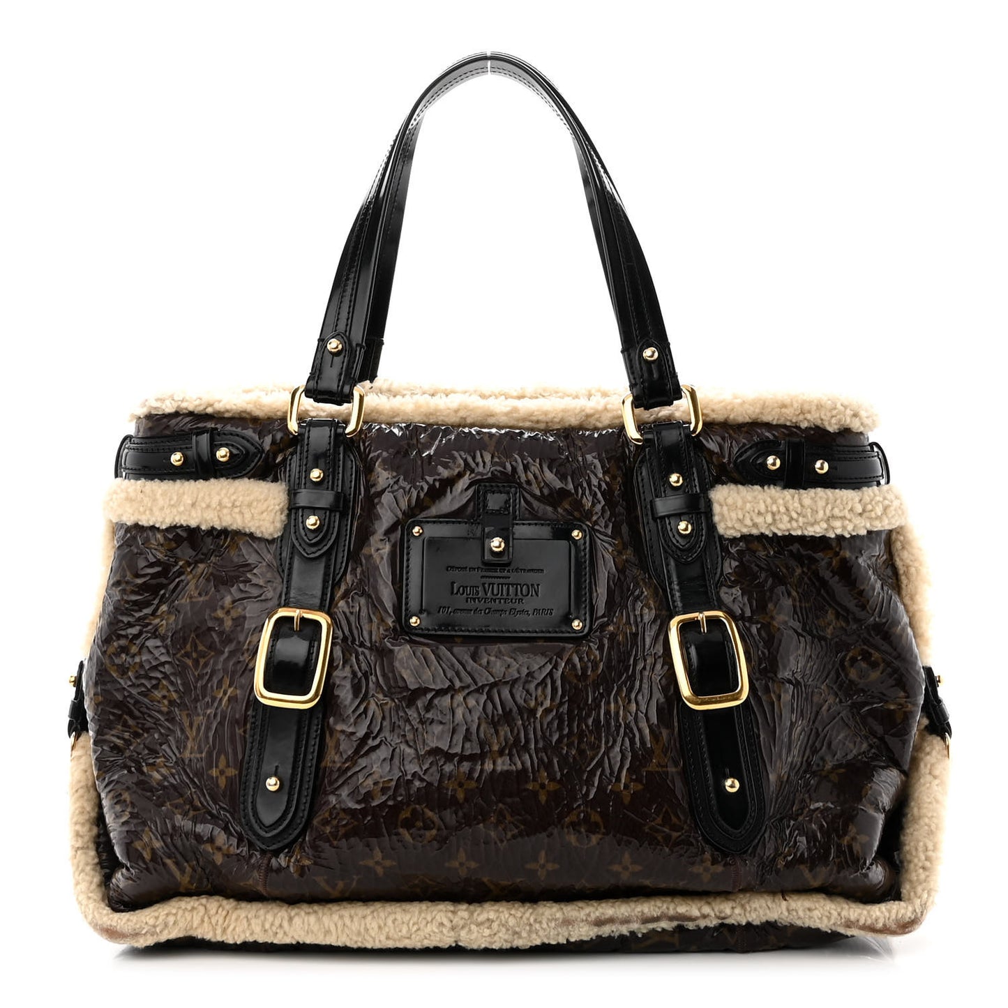 Patent Monogram Shearling Sac Thunder