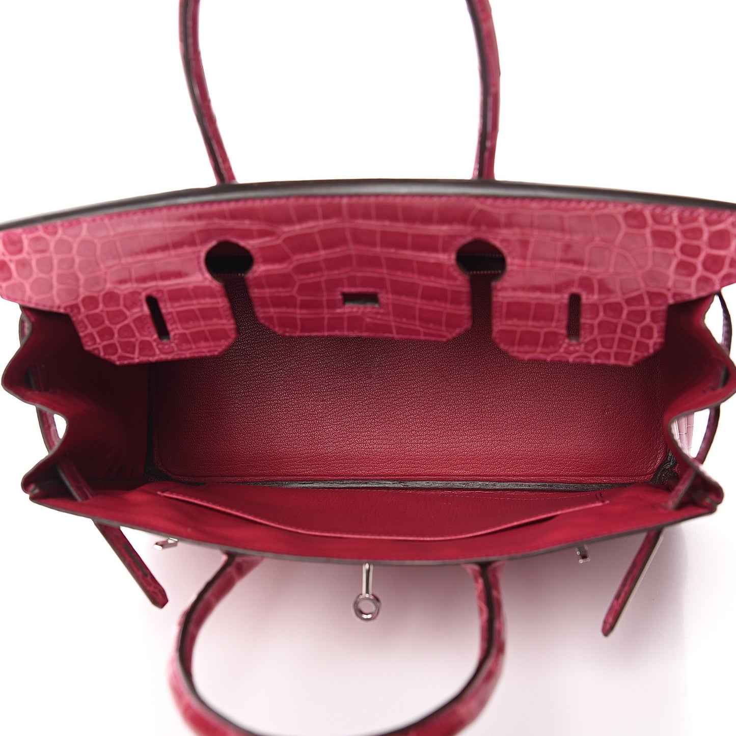 Shiny Porosus Crocodile Birkin 30 Rose Tyrien