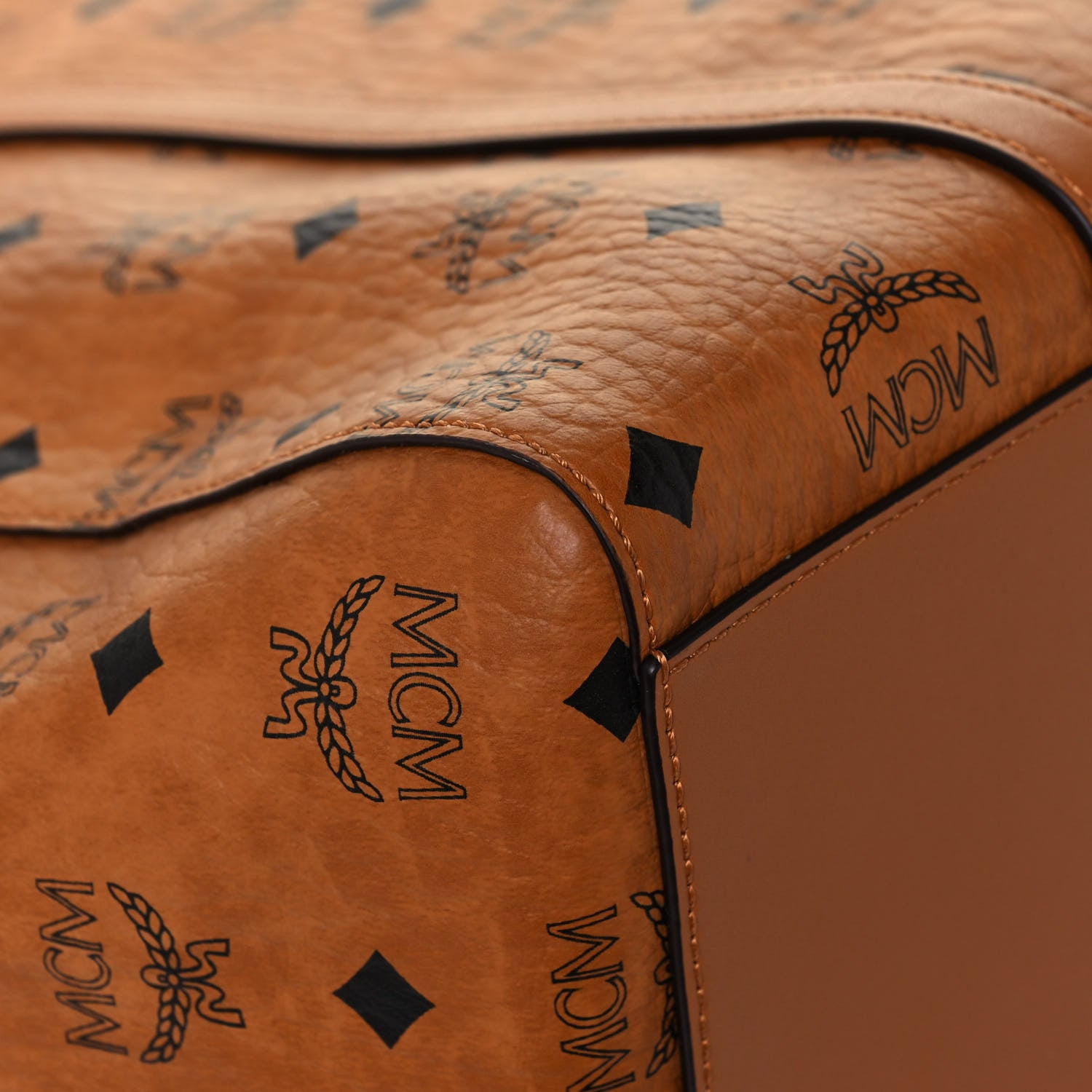 MCM Visetos Toni Shopper Tote Cognac 11 of 14
