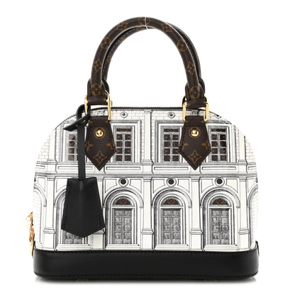 Louis Vuitton X FORNASETTI Calfskin Architettura Alma BB Black White 1 of 10