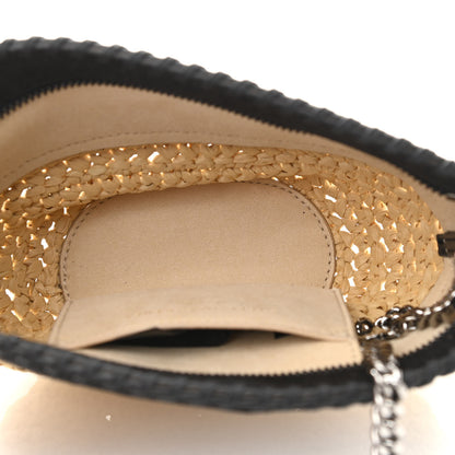 Stella McCartney Shaggy Deer Raffia Mini Shoulder Bag Black 4 of 8