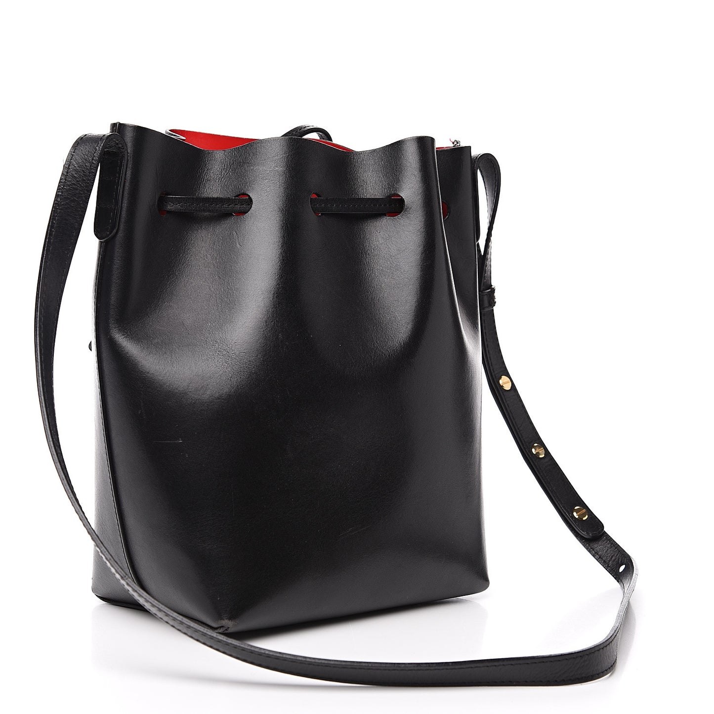 Vegetable Tanned Calfskin Bucket Bag Black Flamma