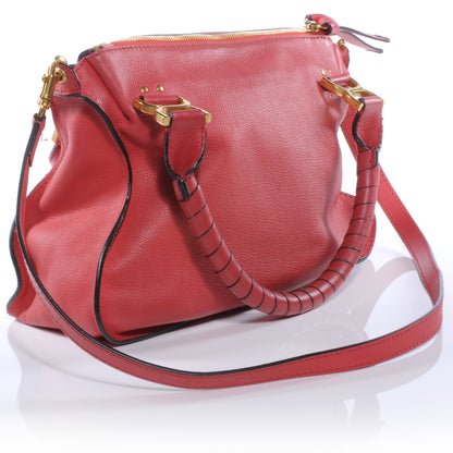 Chloe Calfskin Small Marcie Satchel Fetish Red 3 of 9