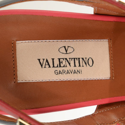 Valentino Garavani Nappa Rockstud Ankle Strap 100mm Pumps Rosso Valentino Grey Clover Deep Rose 7 of 7