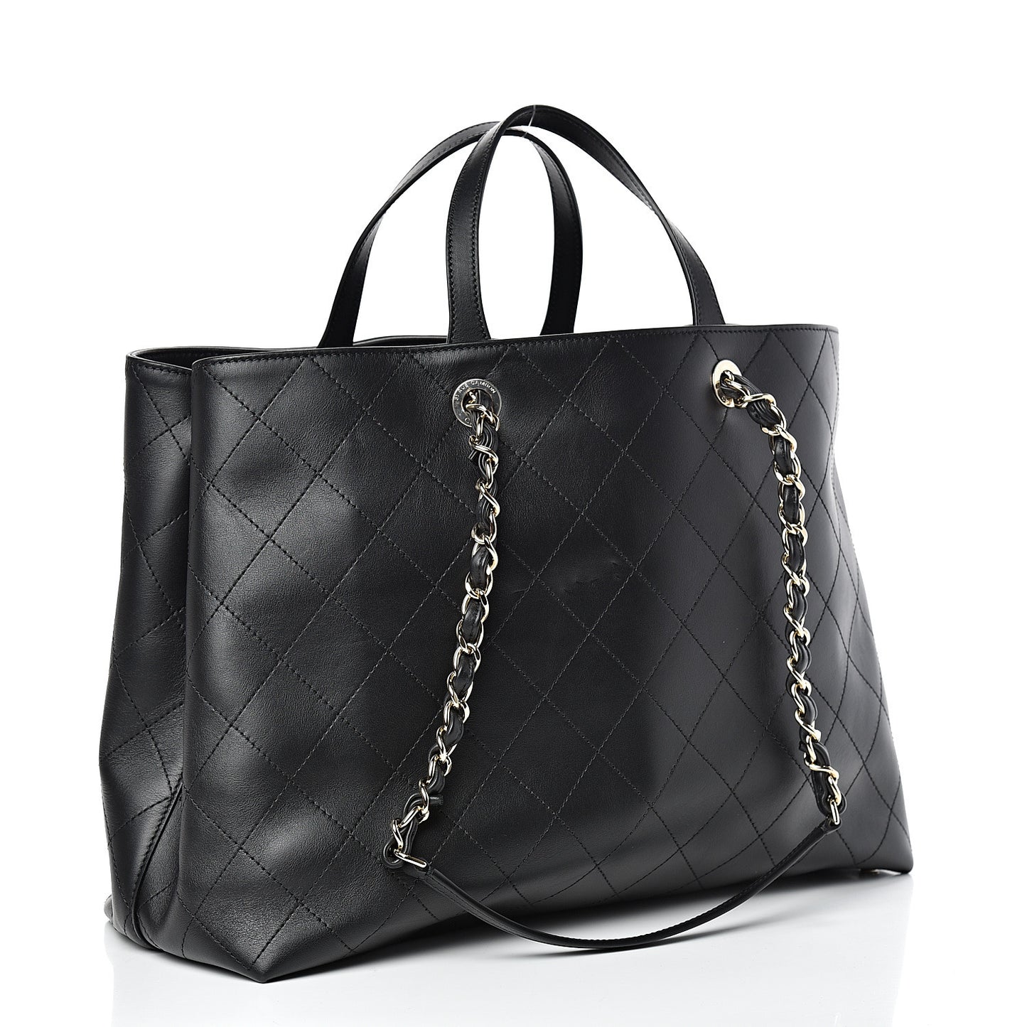 Calfskin Large Serial Shopper Tote Black
