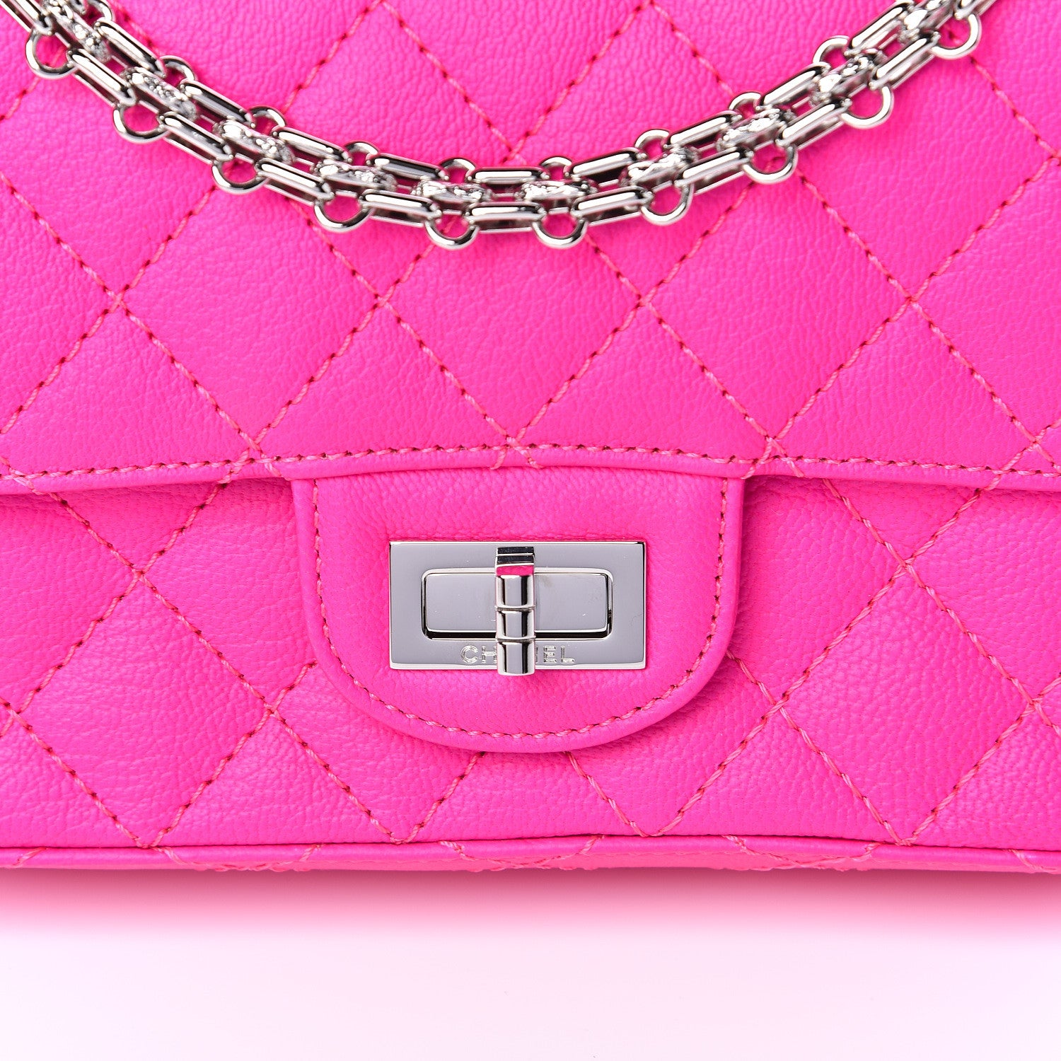 Chanel Goatskin Quilted 2.55 Reissue Mini Flap Fluorescent Pink 10 of 11