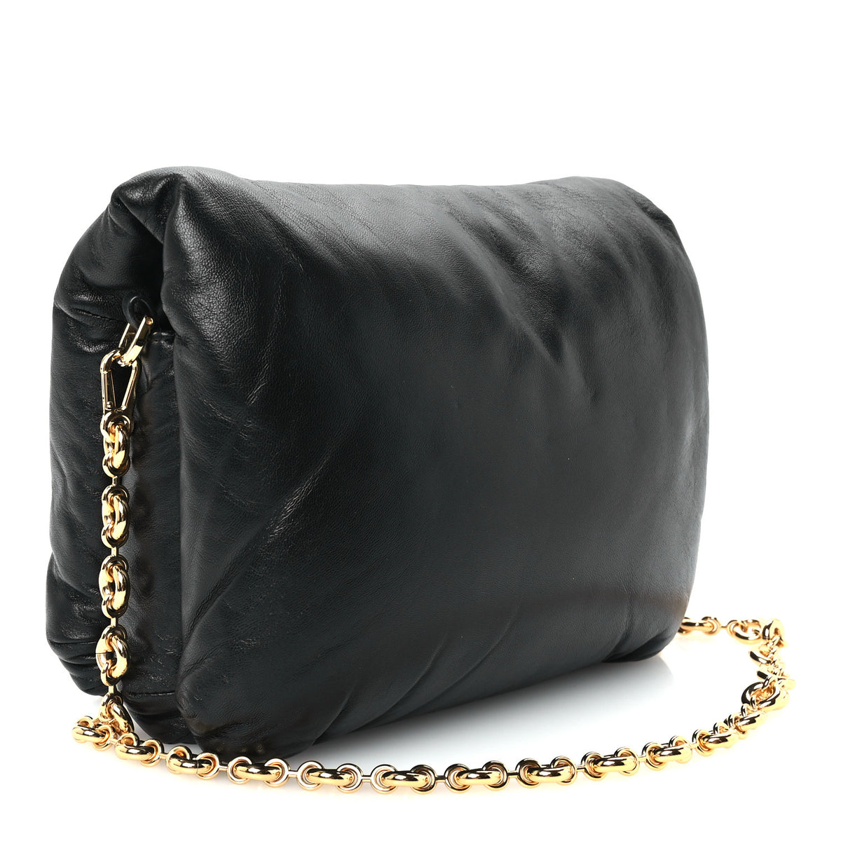 Lambskin Small Goya Puffer Bag Black