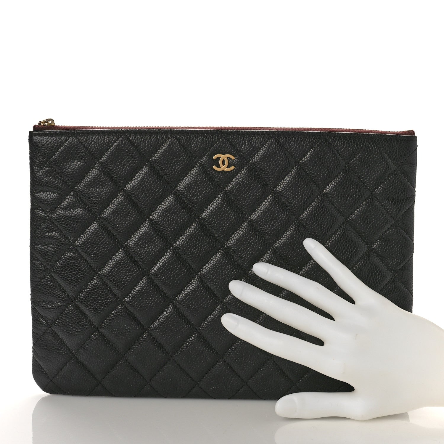 Chanel Caviar Quilted Medium Cosmetic Case Black 2 of 9