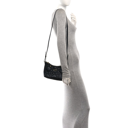 Christian Dior Calfskin Macrocannage Miss Caro Diorling Mini Bag with Chain Black 2 of 10