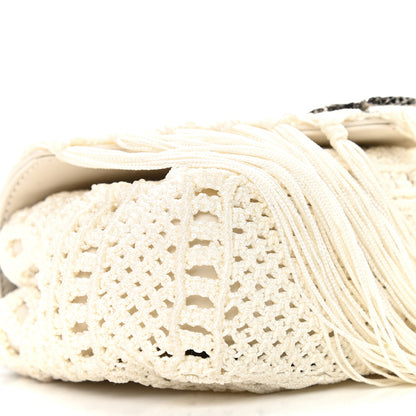 Saint Laurent Calfskin Crochet Baby Monogram Chain Satchel White 12 of 13