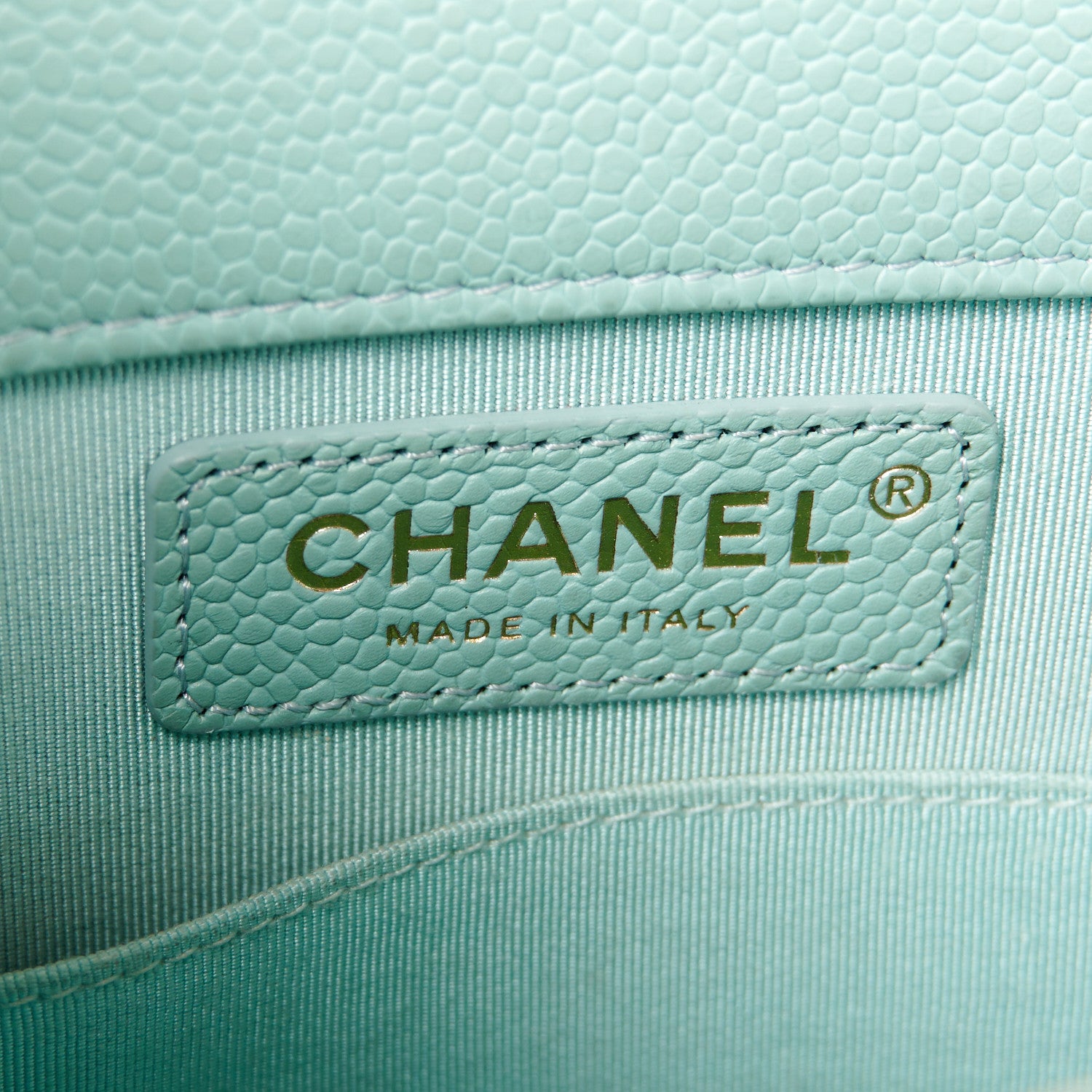 Chanel Caviar Quilted North South Boy Flap Light Blue 6 of 10