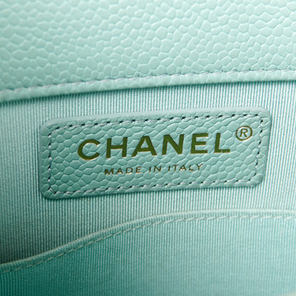 Chanel Caviar Quilted North South Boy Flap Light Blue 6 of 10