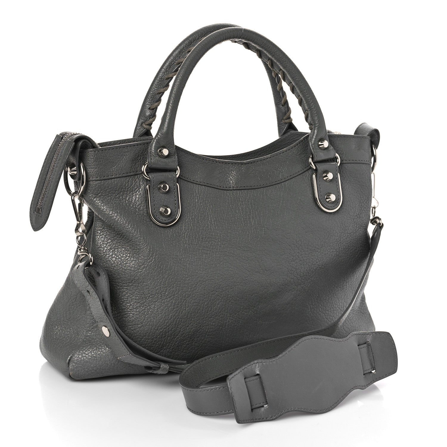 Balenciaga Chevre Silver Metallic Edge Hardware Town Gris Acier 4 of 10