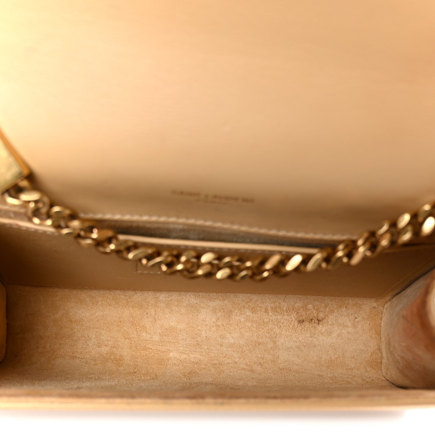 Saint Laurent Metallic Calfskin Small Classic Monogram Kate Tassel Satchel Gold 4 of 11