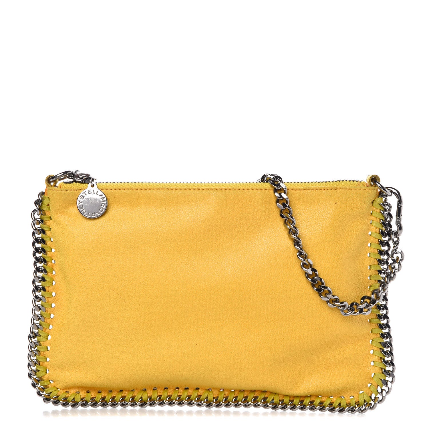 Stella McCartney Shaggy Deer Quilted Falabella Wristlet Yellow 1 of 9