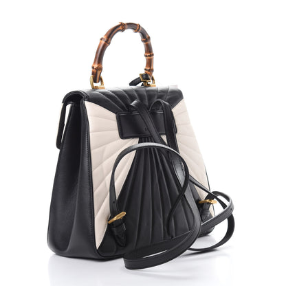 Gucci Calfskin Bamboo Trapuntata Queen Margaret Backpack Mystic White Black 2 of 11