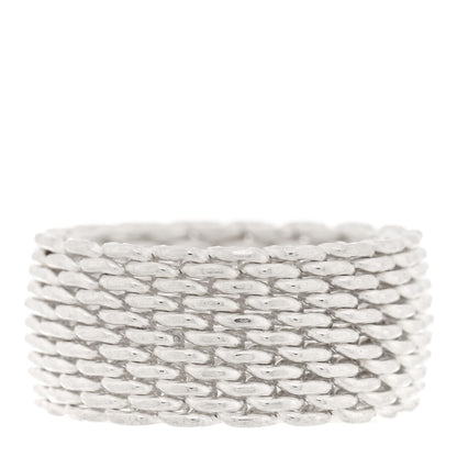 Tiffany Sterling Silver Somerset Mesh Ring 53 6.5 1 of 4