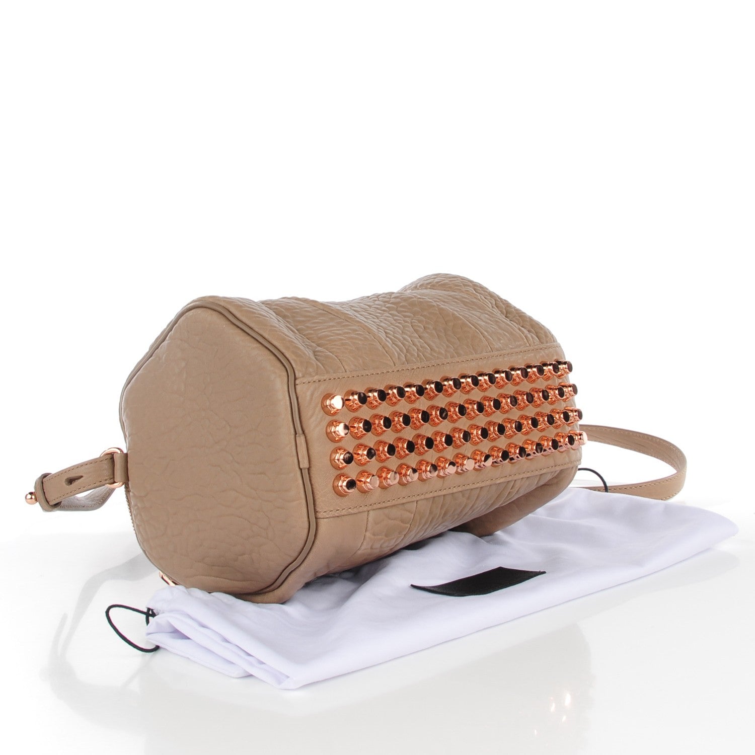 Alexander Wang Pebbled Lambskin Rockie Latte Rose Gold Hardware 4 of 8