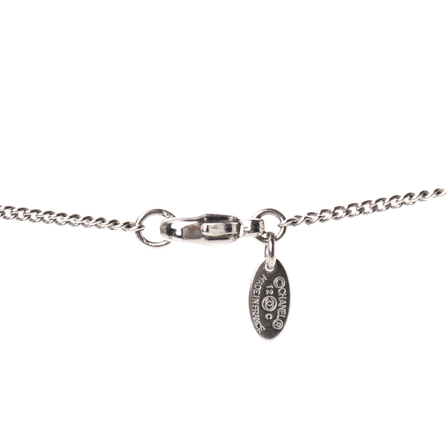 Chanel Crystal Timeless CC Necklace Silver 5 of 5