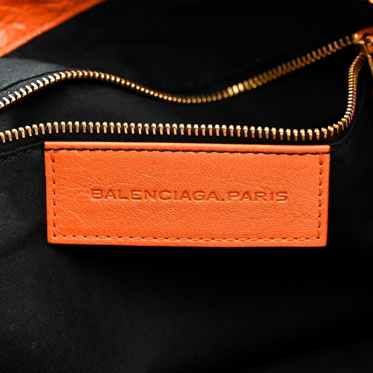 Agneau Giant 12 Gold Hardware Work Tangerine