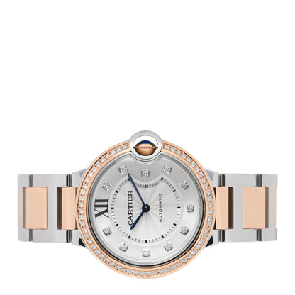 Cartier Stainless Steel 18K Pink Gold Diamond Bezel 36mm Ballon Bleu De Cartier Automatic Watch 2 of 6