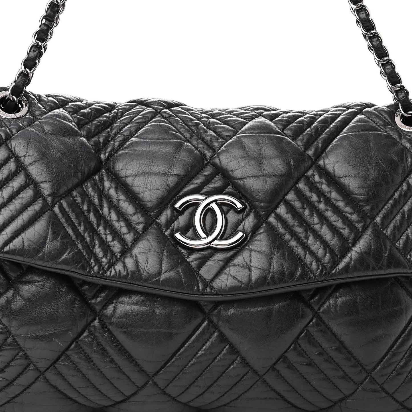 Lambskin In and Out XL Maxi Flap Black